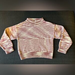 Misha & Puff rose blush space dye mock neck sweater kids size 4 year